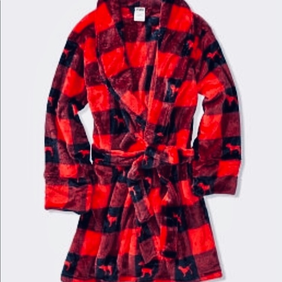 ⛔️ S O L D ⛔️Victorias Secret PINK Plush Robe  M/L - Picture 4 of 5